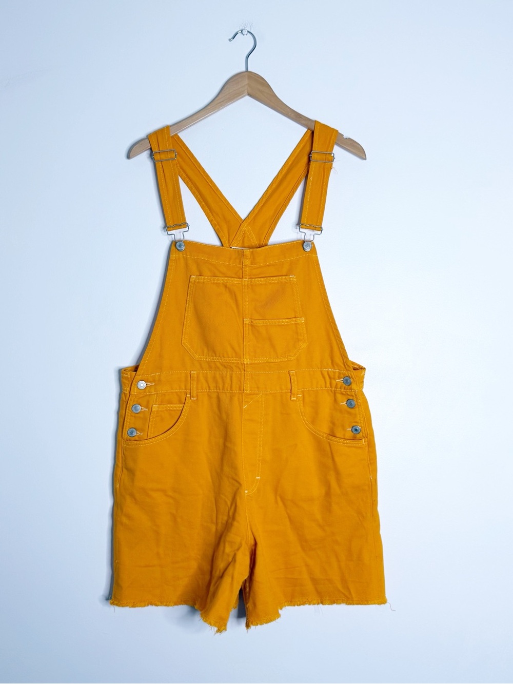 We The Free Orange Short Overalls Size Large OB1417658 Cotton Utility Romper